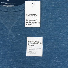 New Sonoma Mens Long Sleeve T-Shirt S Blue Heathered Rayon Cotton Polyester