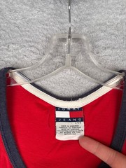 Tommy Hilfiger Jeans Shirt Adult Large Red Tank Sleeveless Scoop Nec Cotton READ