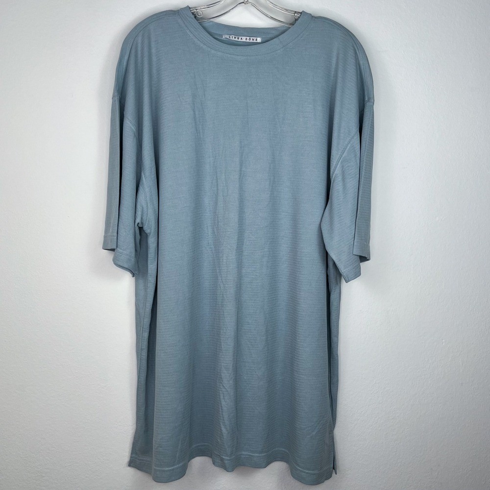 Vintage Linea Dome Men’s Shirt XL New Blue Short Sleeve Textured Casual Crew