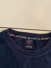 U.S. Polo Assn. Shirt Large Navy Heritage Sportswear Preppy Tennis Rugby 90s