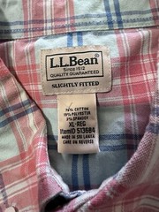 Man’s L.L.Bean Comfort Stretch Oxford Short Sleeve Slightly Fitted Plaid