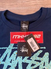 New Vintage Stussy x Nike World Tour Tee T-Shirt Navy Blue Size Large