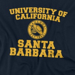 University of California Santa Barbara Adult T-Shirt Circle Logo, Navy, S-5XL