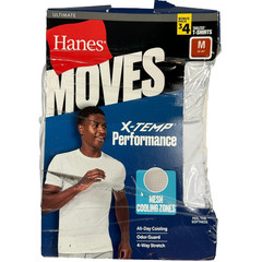 New Hanes Men’s 3 Pack X-Temp Breathable Mesh Tagless White T-Shirt Medium 38-40