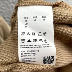 Boss T Shirt Mens Medium Beige Textured Preppy Academia Travel Business Casual