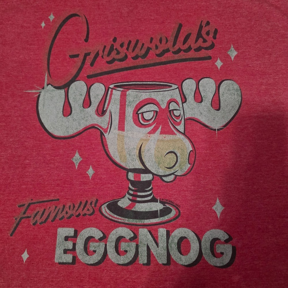 Red ‘Griswold’s Famous Eggnog’ Christmas Tee, Large