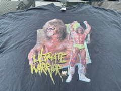 Ultimate Warrior T-Shirt Men’s Black Neon WWE Wrestling Tee 5XL