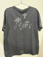 Chrome Hearts Multi Cross Patch Leather T-Shirt XXL Faded Black USA Rare