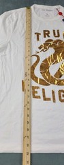 TRUE RELIGION x Men’s Copper Snake Metallic Foil Print White T-Shirt Size L NWT