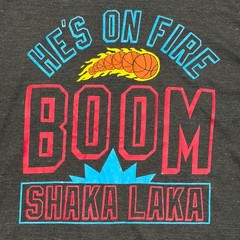 NBA Jam He’s on Fire Boom Shaka Laka Homage Tee XL fits smaller made in USA