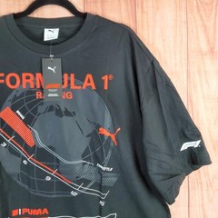 Puma Formula 1 Racing Graphic Mens Tee Shirt XL Black Relaxed Fit Essentials