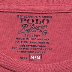 Polo Ralph Lauren Pocket Long Sleeve T-Shirt Nantucket Red Mens M Blue Pony