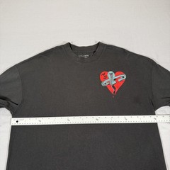 All Saints Shirt Mens Medium Black Oversized Snake Heart Tee Organic Cotton Gym
