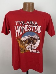 Vintage Alaska Shirt Mens Large Tight Fit 80s Nature Tee Alaska Souvenir T-shirt