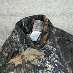 Vintage 90s Mossy Oak Cowl Neck Shirt Mens XL Hunting Camo Woodland Long Sleeve