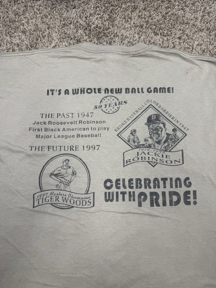 Vintage 1997 Juneteenth Celebration Shirt Sz 2XL Tiger Woods Jackie -Distressed