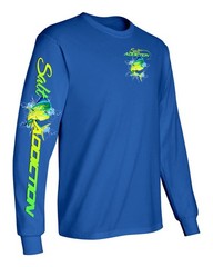 Salt Addiction Saltwater Dolphin Fishing Long Sleeve T Shirt Mahi Mahi Cotton