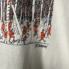 Vintage A Day In The Wilderness Shirt Mens Large Hunting B Johnson Art USA 90s