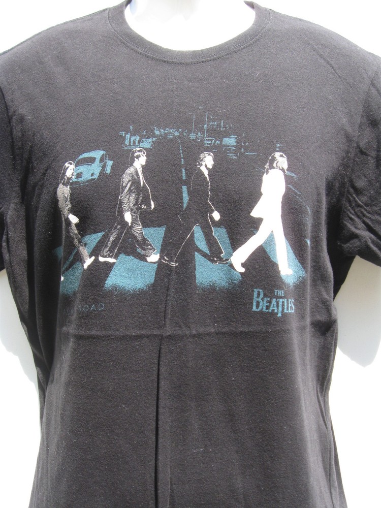 Abbey Road Beatles Retro Rock black T-Shirt Size Medium John Paul George Ringo