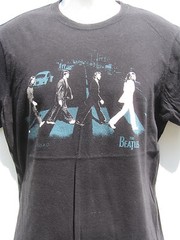 Abbey Road Beatles Retro Rock black T-Shirt Size Medium John Paul George Ringo