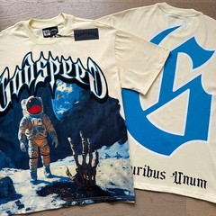 Mens Godspeed Skeleton Palm Astronaut print Tee Short sleeved T-shirt Black