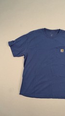 Carhartt Pocket T-Shirt Blue XL Regular Workwear Heavyweight Cotton Logo Tee