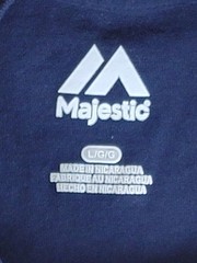 MLB Majestic Navy New York Yankees Round Logo Short Sleeve Tee – L