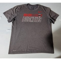 Nike Ohio State Buckeyes Dri-FIT Shirt Mens Large Grey Heather Graphic T-Shirt