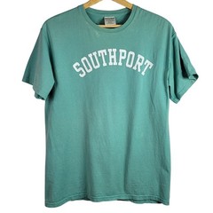 ComfortWash Men Southport T Shirt Green Medium Outer Banks NC Distressed READ