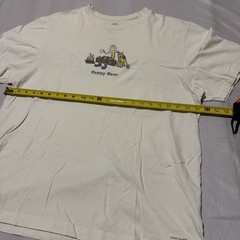 Life Is Good Happy Hour Camping Dog T Shirt Mens XL Cream