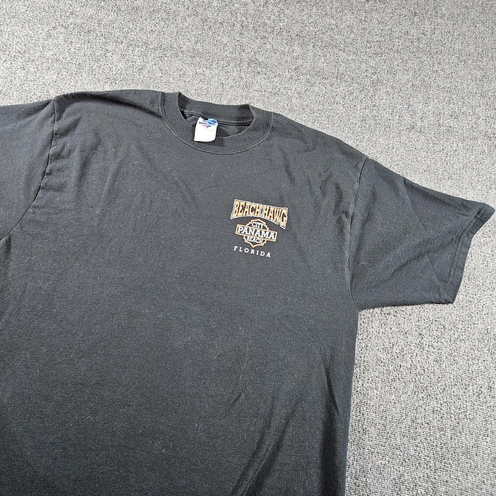 Vintage Beach Hawg Harley-Davidson Shirt Mens Large Black Panama Beach 90s