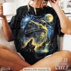 Vintage Frog 90s Shirt Cosmic Moon Nature Retro Unisex Cottagecore Gift Tee