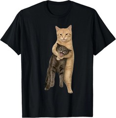 Orange Cat Tight Embrace Meme T-Shirt