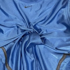 Nike Shirt Men’s Large Blue Sleeveless Swoosh Crew Neck Shiny Satin 90s Y2K