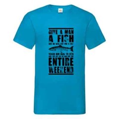 Fishing Give A Man A Fish Humour Novelty T Shirt Various Colours And Sizes