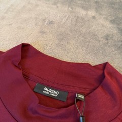 Murano Liquid Luxury Mock Neck Shirt Mens 4XB Burgundy Long Sleeve Cotton NWT
