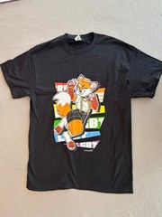 LuhbrazART Furry Fox LGBT Pride Rainbow Graphic T-Shirt Black Gildan S