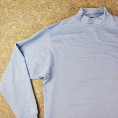 Foot Joy Shirt Mens Medium Blue High Neck Long Sleeve Logo Stretch Pullover