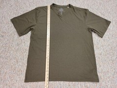 PrAna Shirt Mens 2XL Tall Green Performance Casual V Neck Short Sleeve