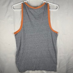 Hollister Mens Tank Top Gray Orange Geometric Tribal Print Sleeveless Shirt M