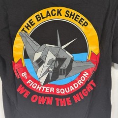 USAF 8th Fighter Squadron Black Sheep F-117 Stealth Jet T Shirt Hanes Small Tee