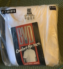 2002 BVD Brand 3 Pack Men’s XL 46-48 100% Cotton Athletic A-Shirts NIP NOS