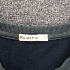 Marine Layer Shirt Mens Medium Green Double Knit Henley Long Sleeve Casual Tee