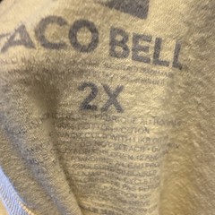 Taco Bell Classic Logo Retro Men’s Yellow T-Shirt Size XXLarge
