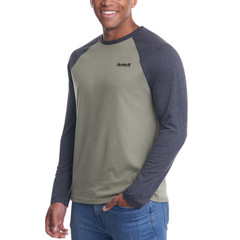 NWT Hurley Men’s Raglan Long Sleeve Tee, Light Weight