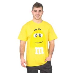 Adult Unisex Yellow XL M&M’s Face Halloween Cosplay Costume T-Shirt