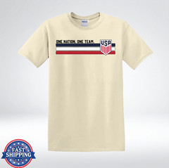 One Nation One Team USA Soccer Fan Patriotic T-Shirt