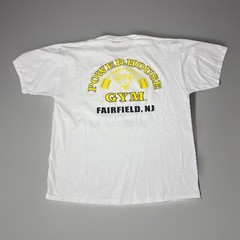 Vintage Powerhouse Gym T-Shirt Fairfield NJ Large -backhit golds worlds