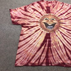 Vintage Mike DuBois Sun Shirt Mens XL Red Tie Dye Psychedelic Aztec Graphic 80s