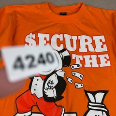 ICEOUT Secure The Bag Shirt Mens L Orange Funny Money Graphic Statement Tee